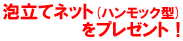泡立てネット（ハンモック型）をプレゼント！