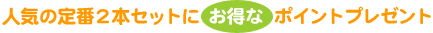 人気の定番２本セットにお得なポイントプレゼント